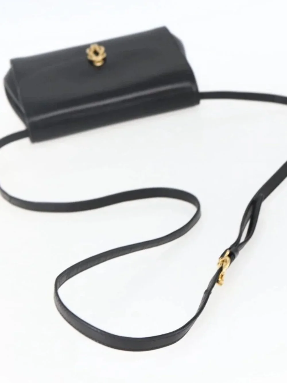 GUCCI Shoulder Bag Leather Black Gold 004 056 0219 Auth fm5081 - Picture 8 of 16